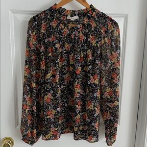 LOFT Multicolor Floral Blouse